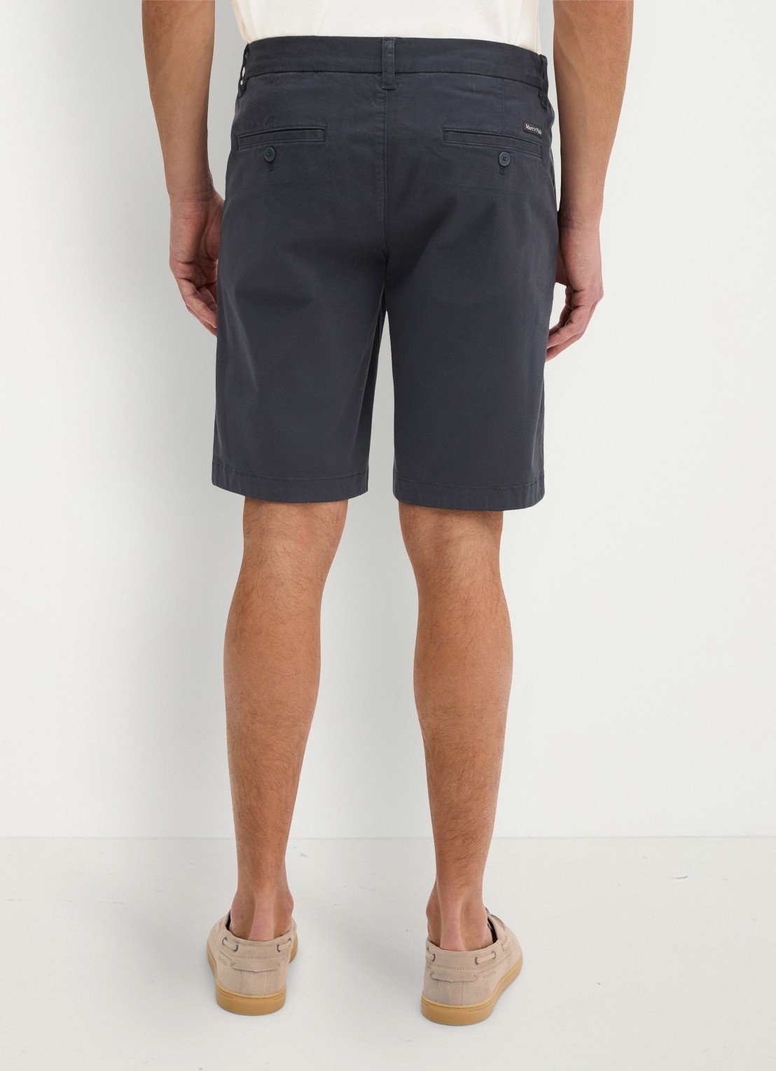 Marc O'Polo Reso straight fit korte broek van  katoen - achterkant dark navy-4131 / blauw
