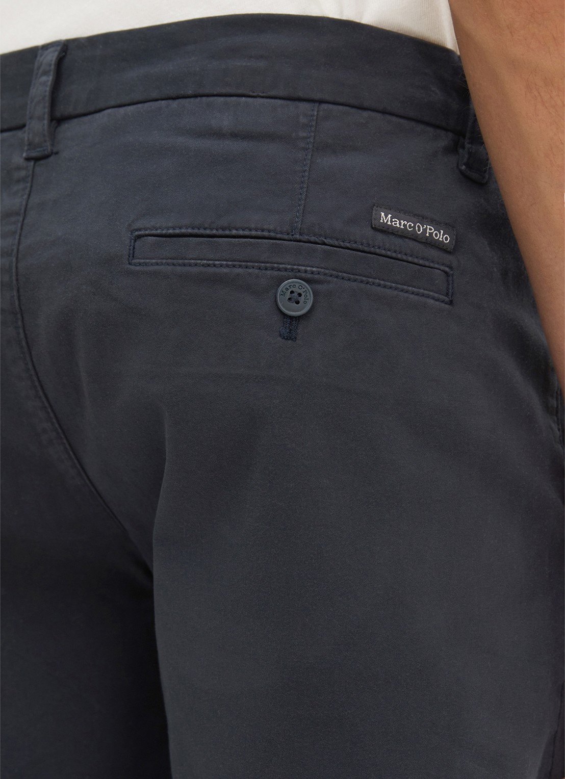 Marc O'Polo Reso straight fit korte broek van  katoen - detail 3 dark navy-4131 / blauw
