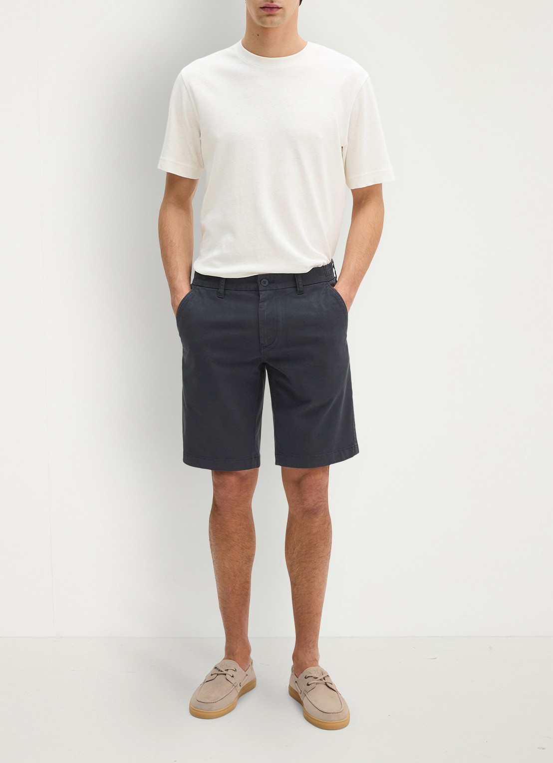 Marc O'Polo Reso straight fit korte broek van  katoen - voorkant 5 dark navy-4131 / blauw