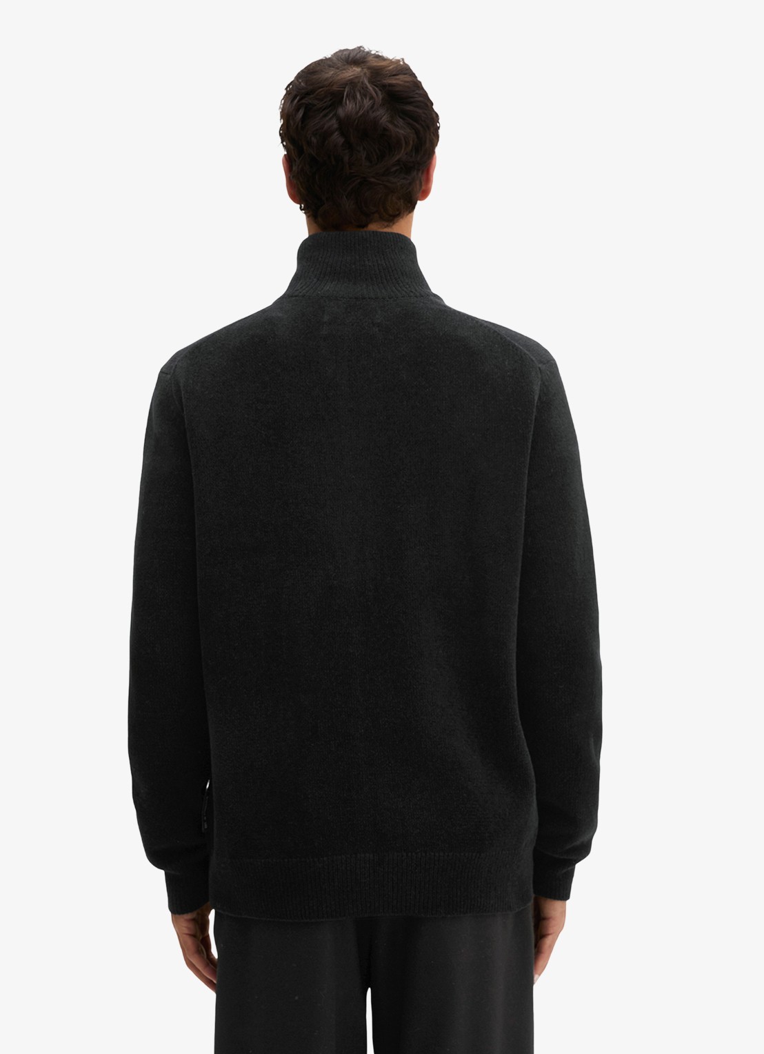Marc O'Polo Ribgebreid vest met opstaande kraag - achterkant 5 zwart