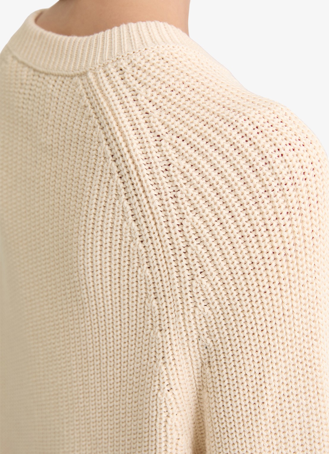 Marc O'Polo Ribgebreid vest van katoen - detail 4 creme
