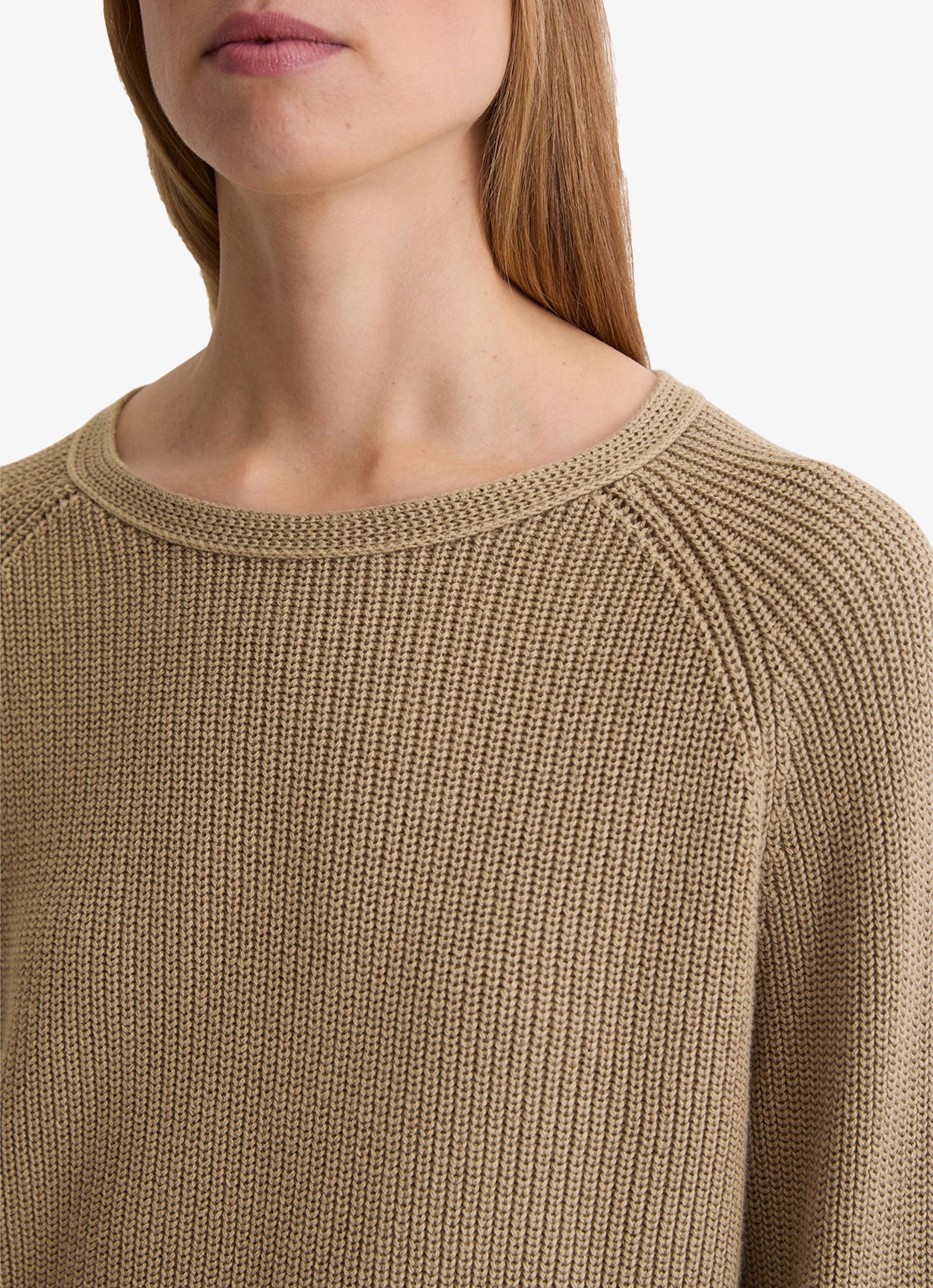 Marc O'Polo Ribgebreide pullover van katoen - detail 2 camel