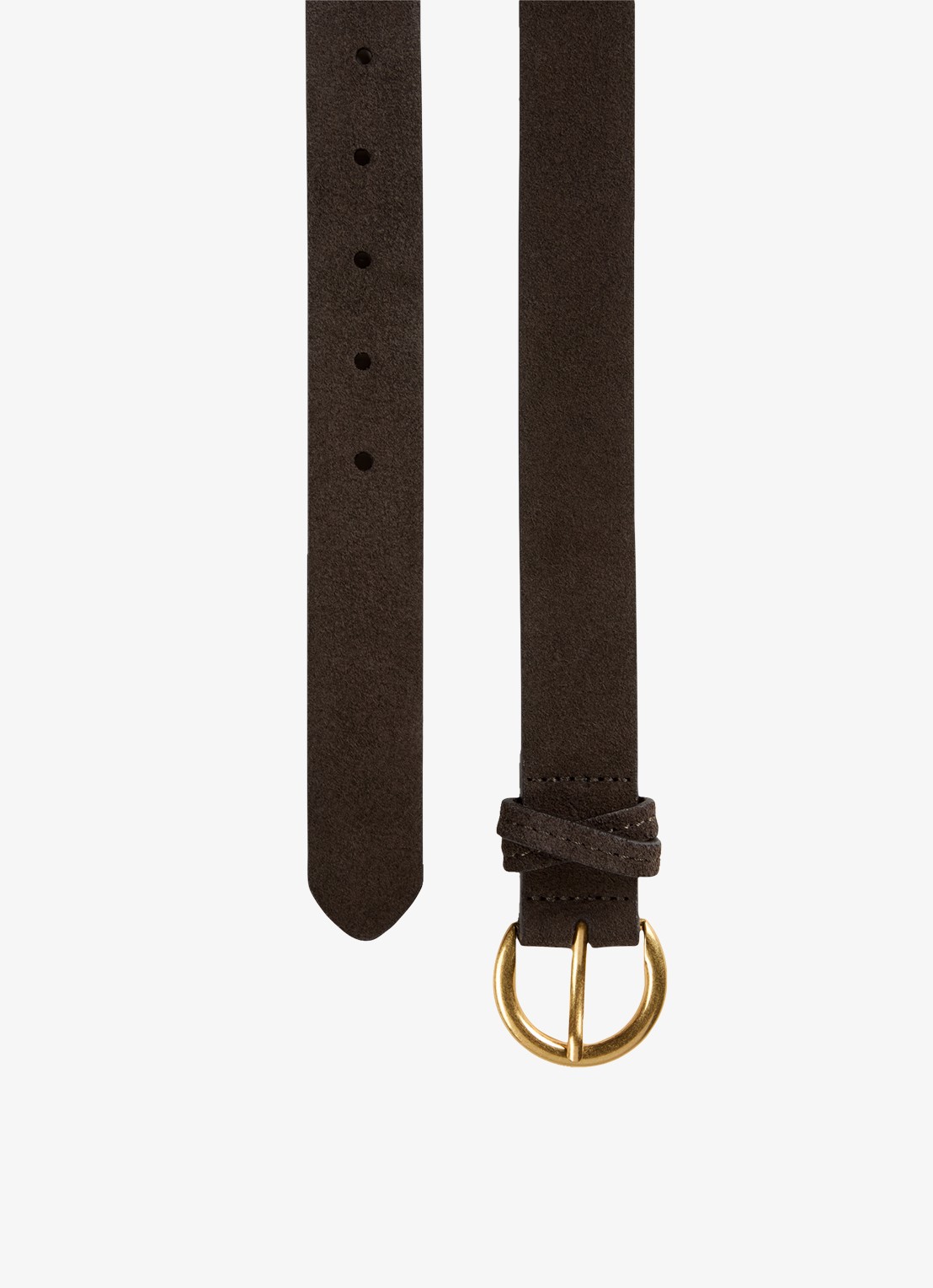 Marc O'Polo Riem van leer - detail 3 donkerbruin