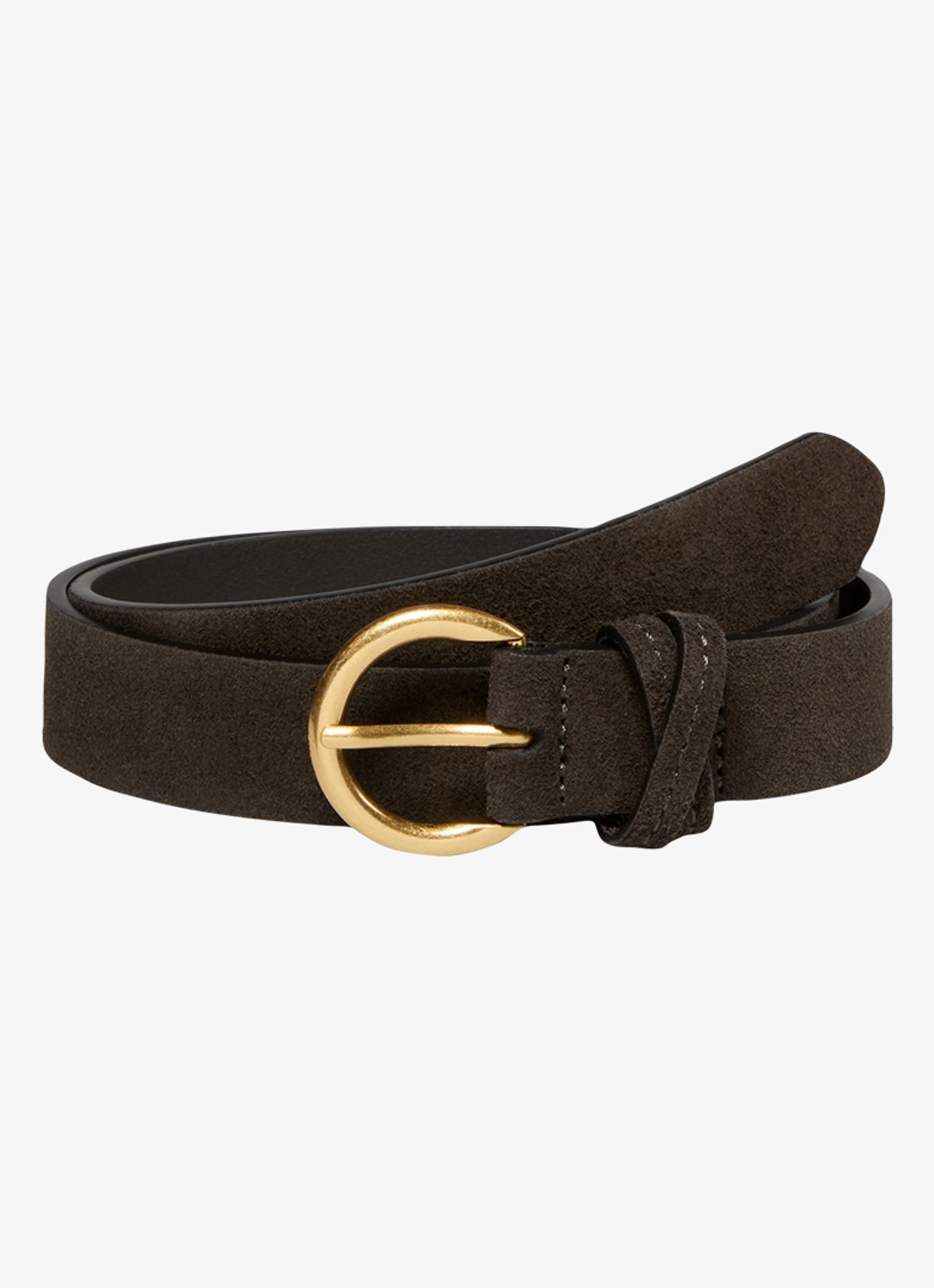 Marc O'Polo Riem van leer - voorkant donkerbruin