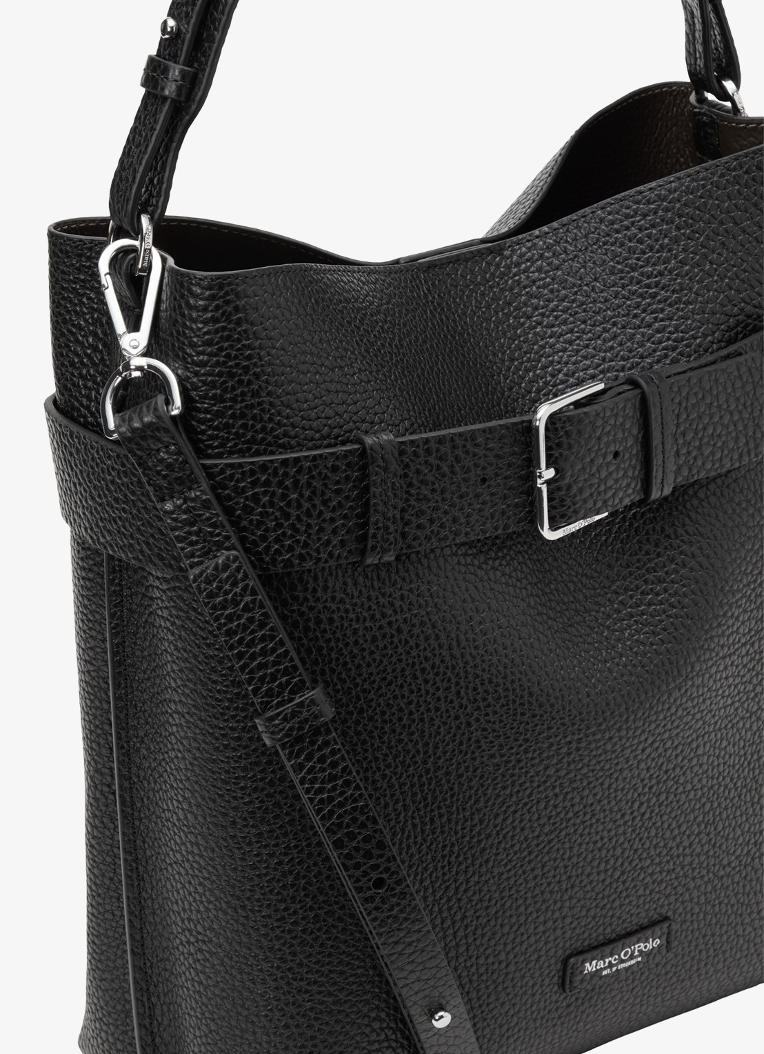 Marc O'Polo Schoudertas met logo - detail 4 zwart