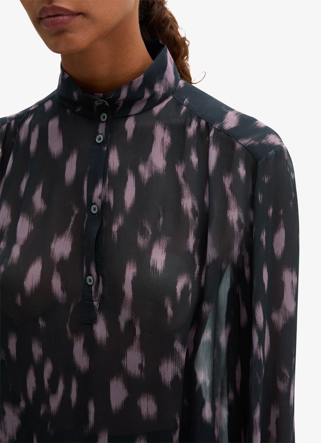 Marc O'Polo Semi-transparante tuniek met print - detail 2 roze