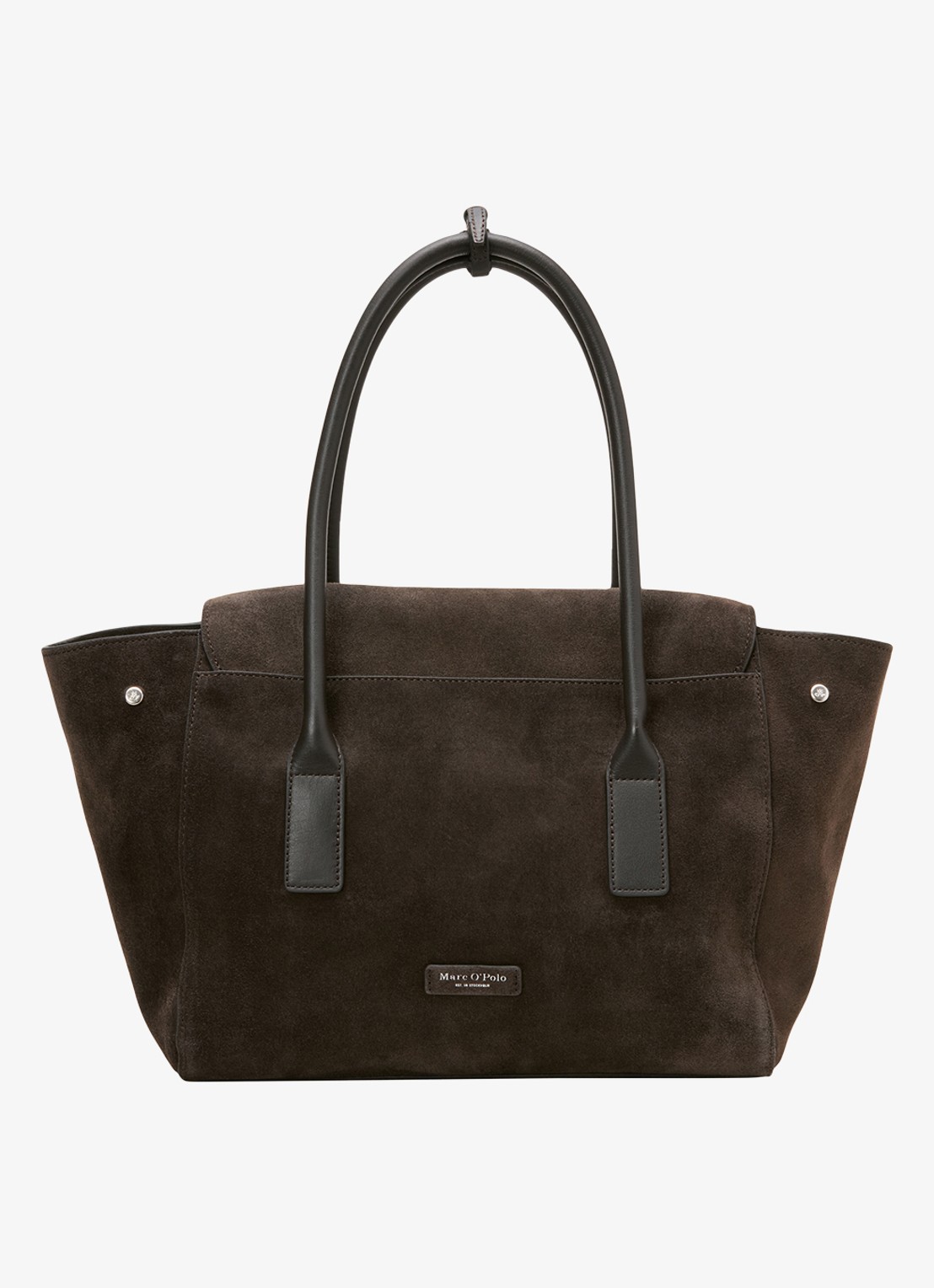 Marc O'Polo Shopper van leer - detail 2 donkerbruin
