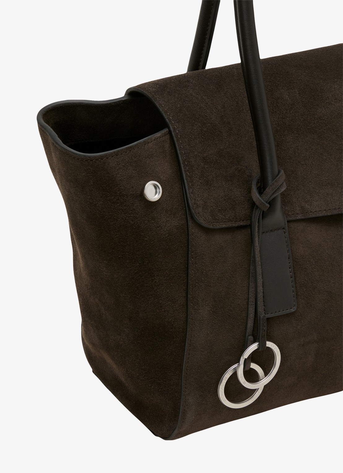 Marc O'Polo Shopper van leer - detail 3 donkerbruin