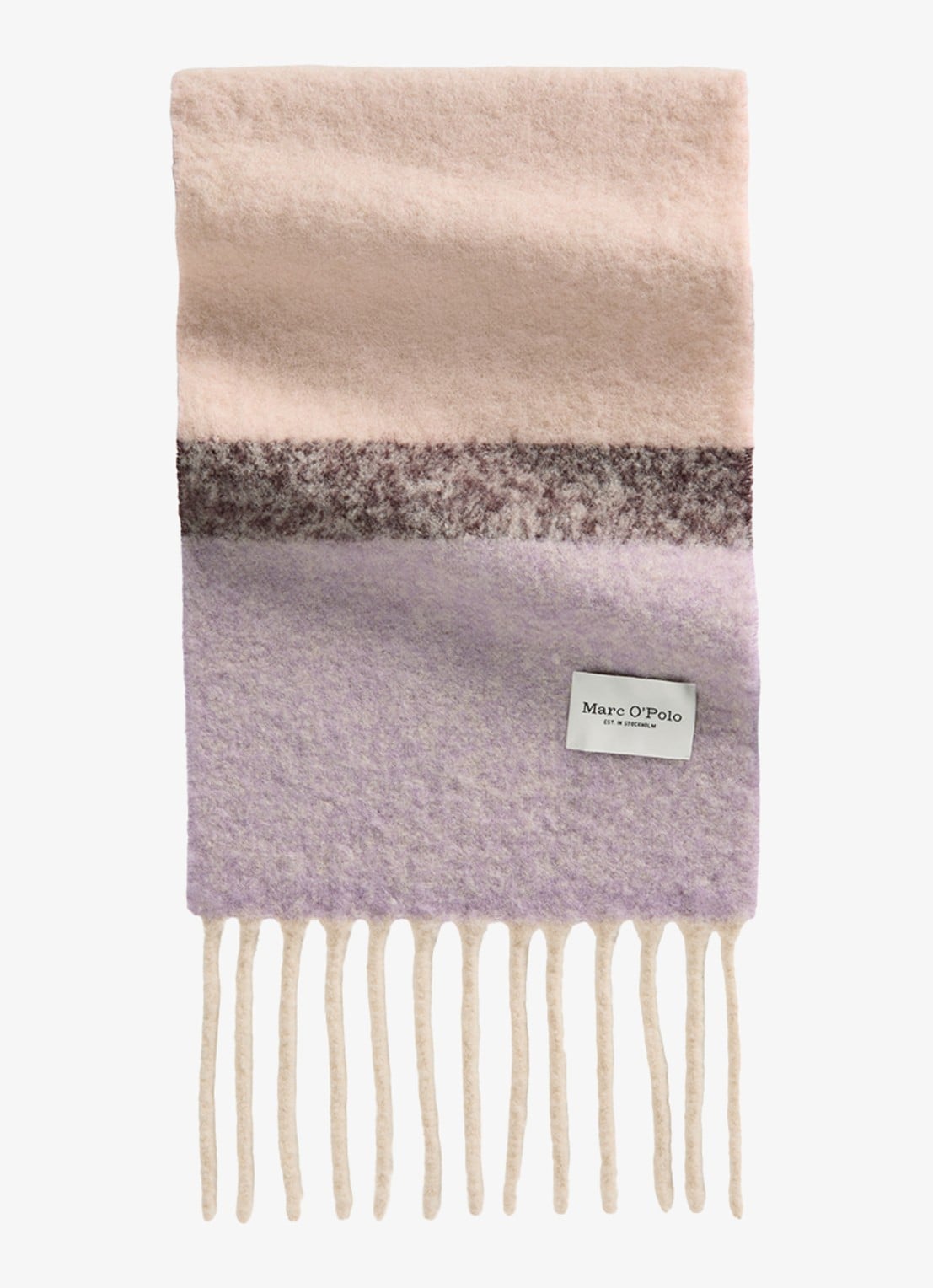 Marc O'Polo Sjaal in wolblend met franjes - voorkant 4 beige