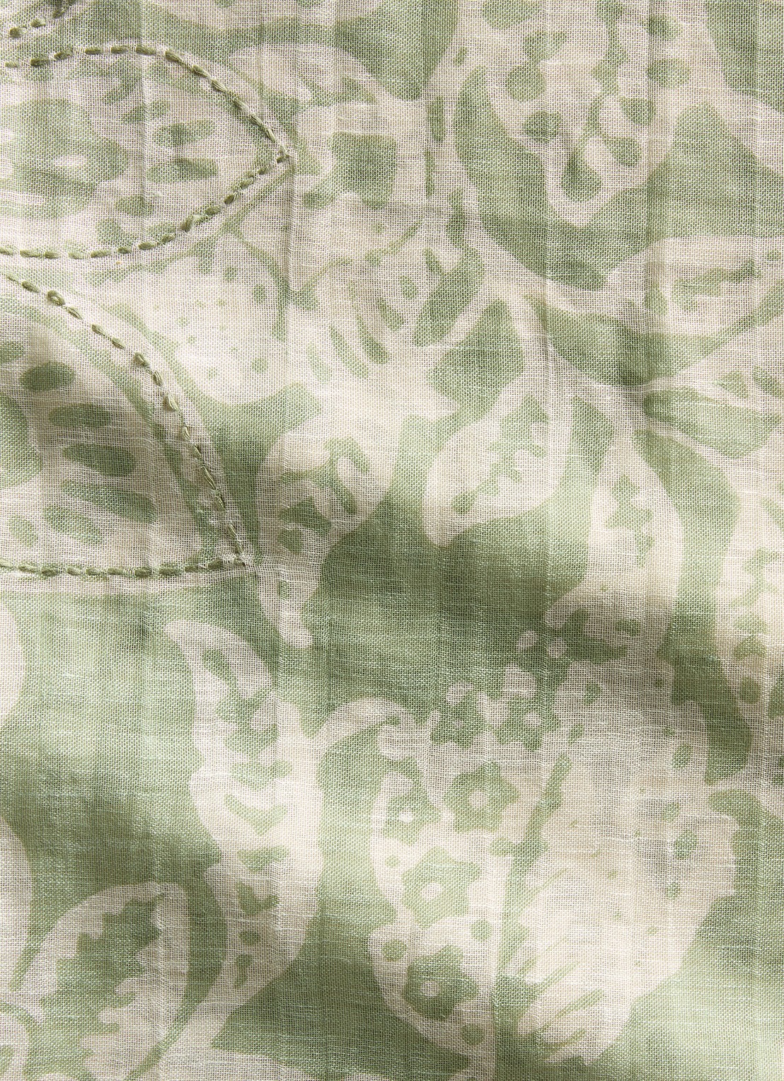 Marc O'Polo Sjaal met bloemenprint - detail 2 lindegroen
