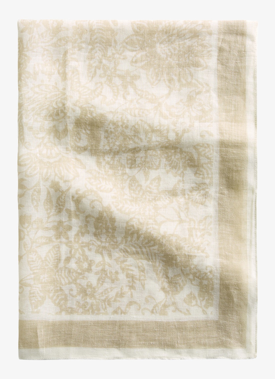 Marc O'Polo Sjaal met bloemenprint - voorkant 4 beige