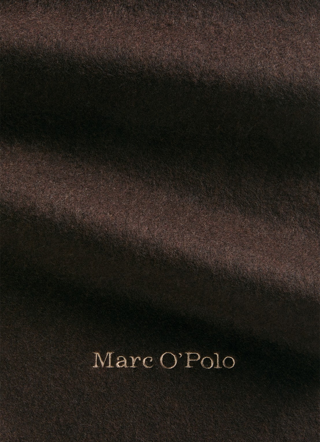 Marc O'Polo Sjaal met logo - detail 3 donkerbruin