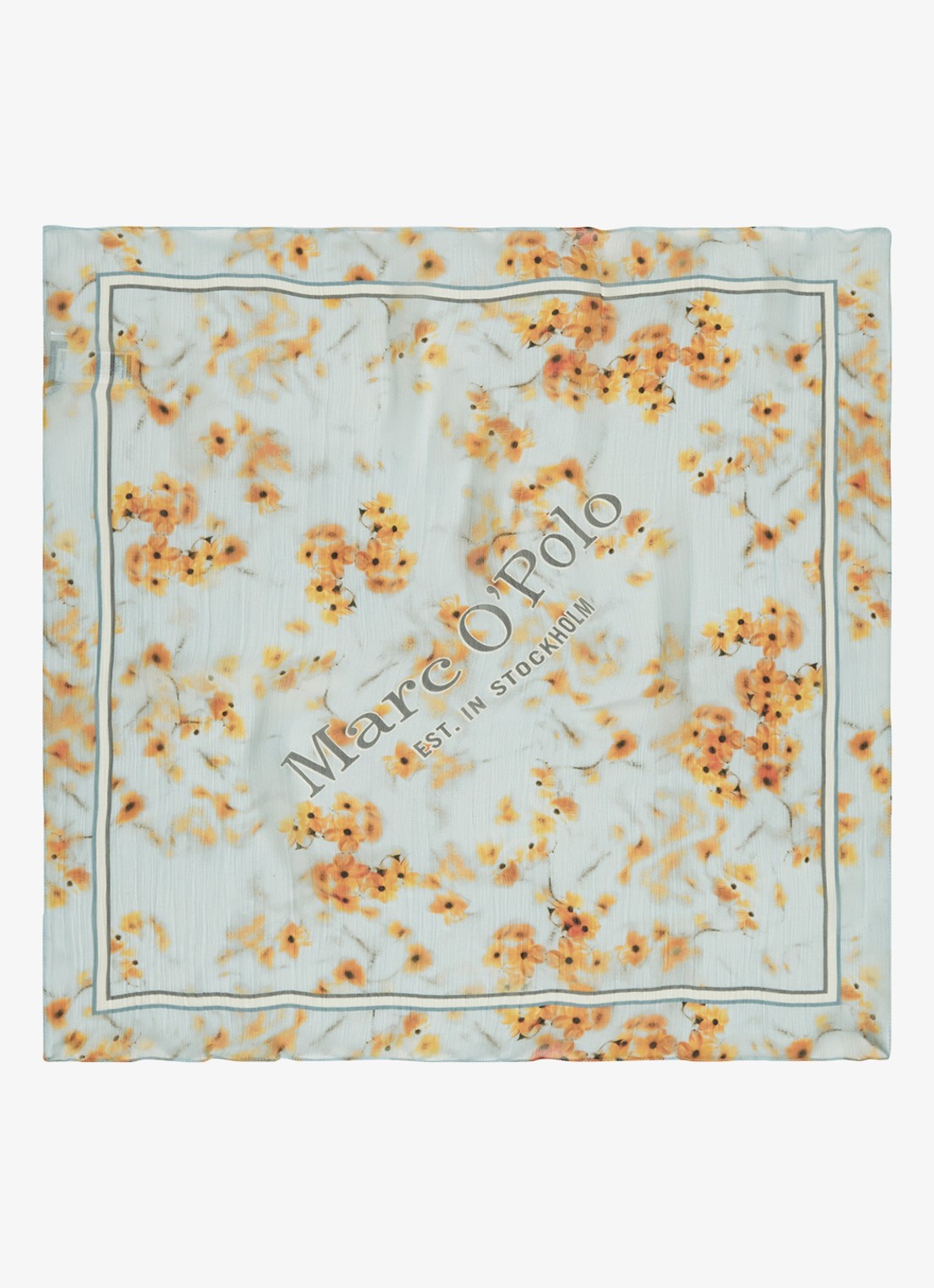 Marc O'Polo Sjaal met print - detail 3 bright blue-5138 / blauw