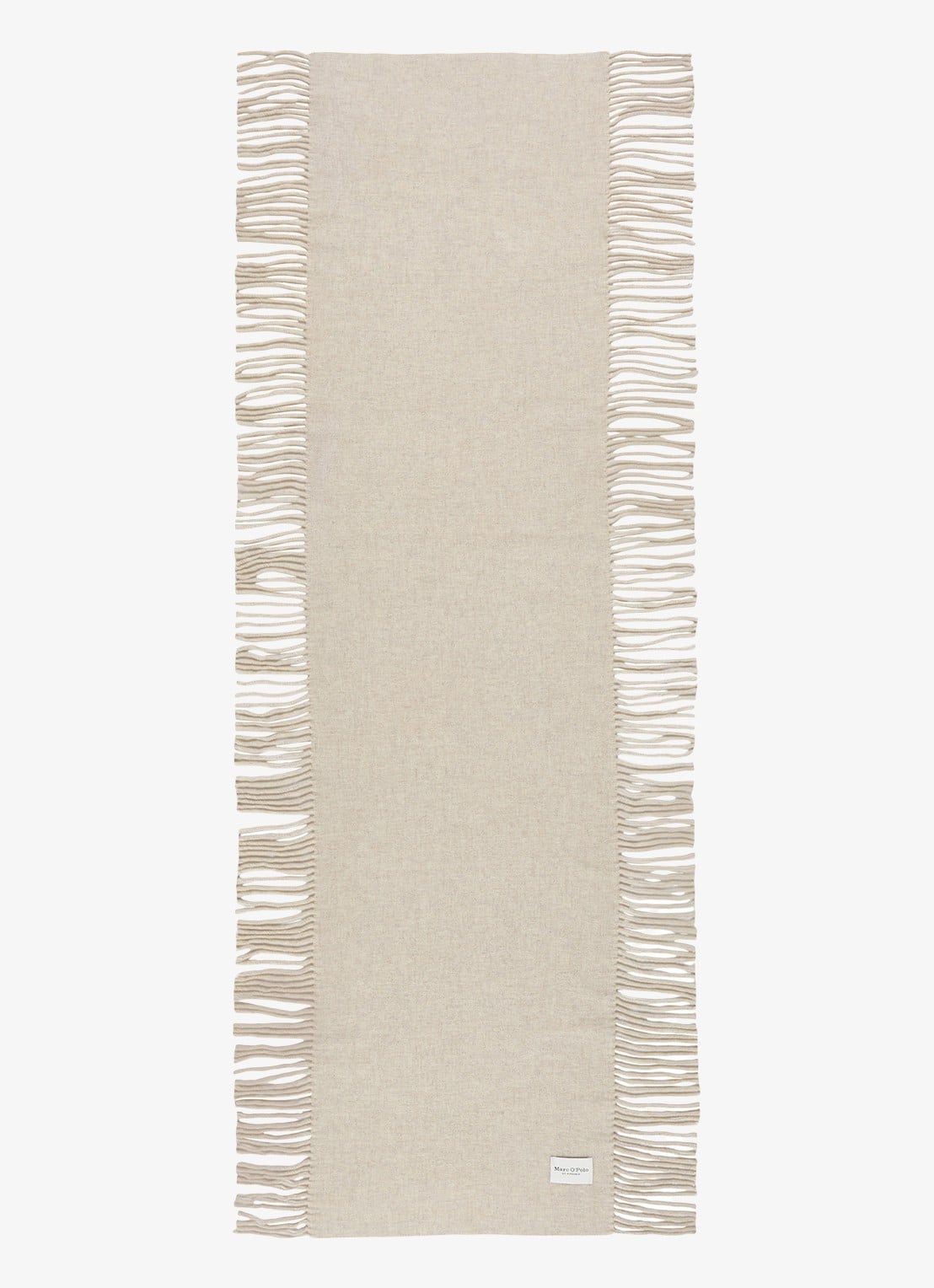 Marc O'Polo Sjaals van wol met franjes  - detail 2 beige