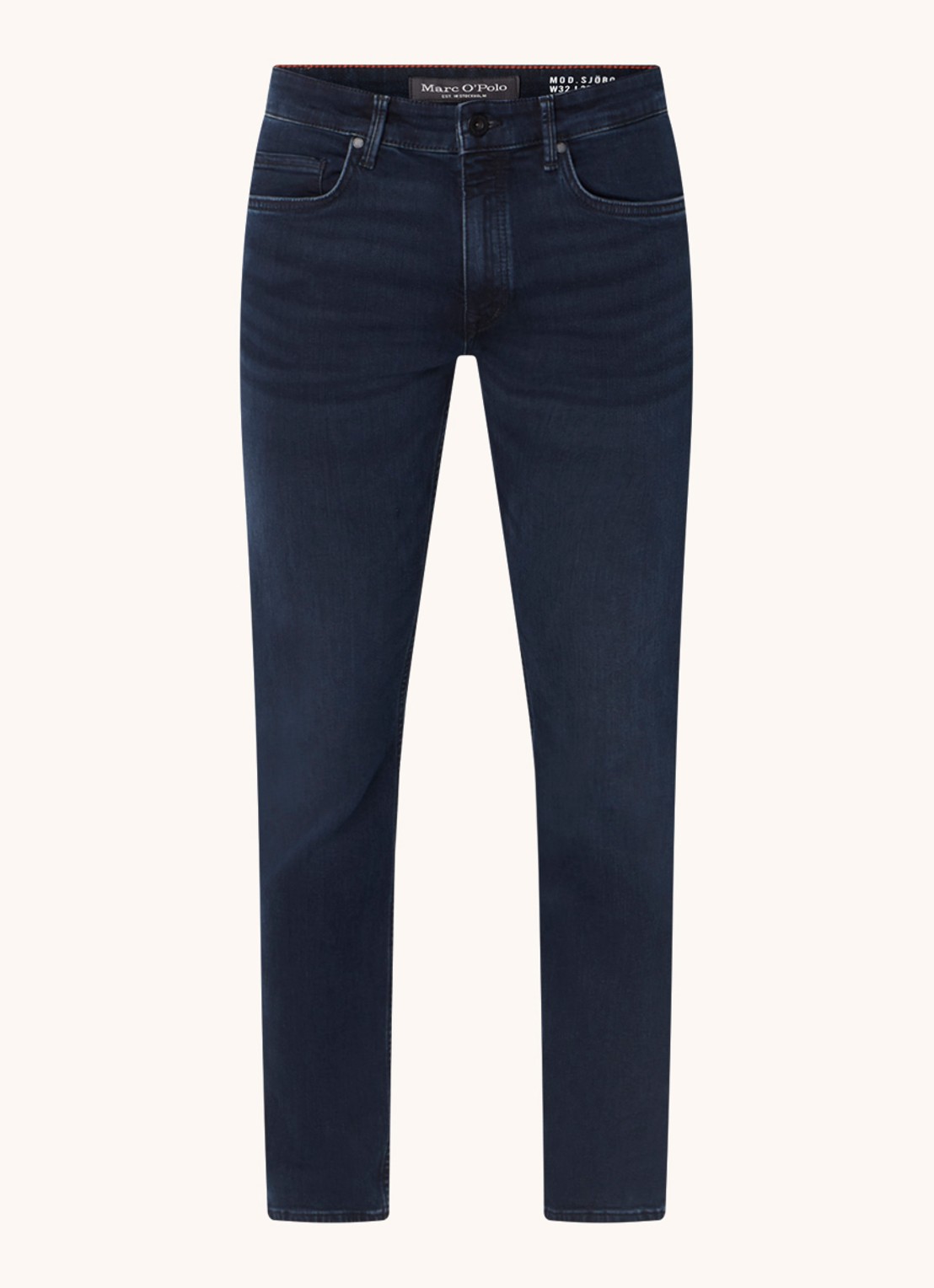 Marc O'Polo Sjobo straight leg jeans met donkere wassing - voorkant 3 indigo