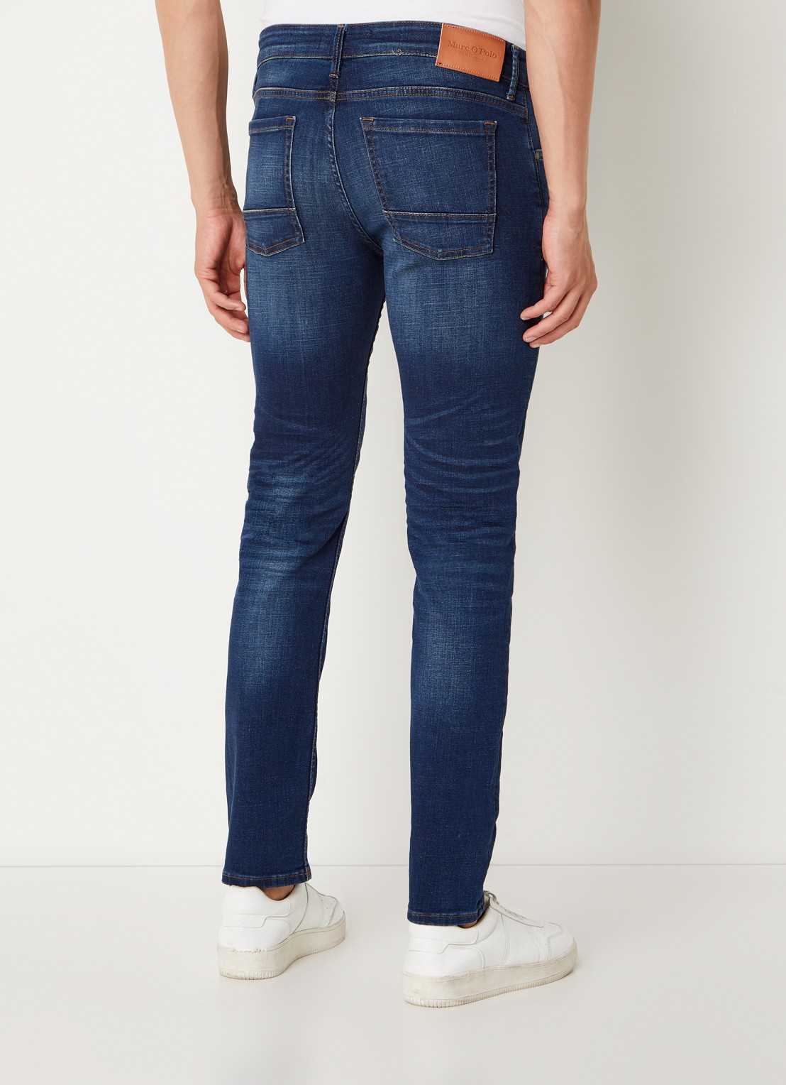Marc O'Polo Skinny fit jeans met donkere wassing - achterkant 5 indigo