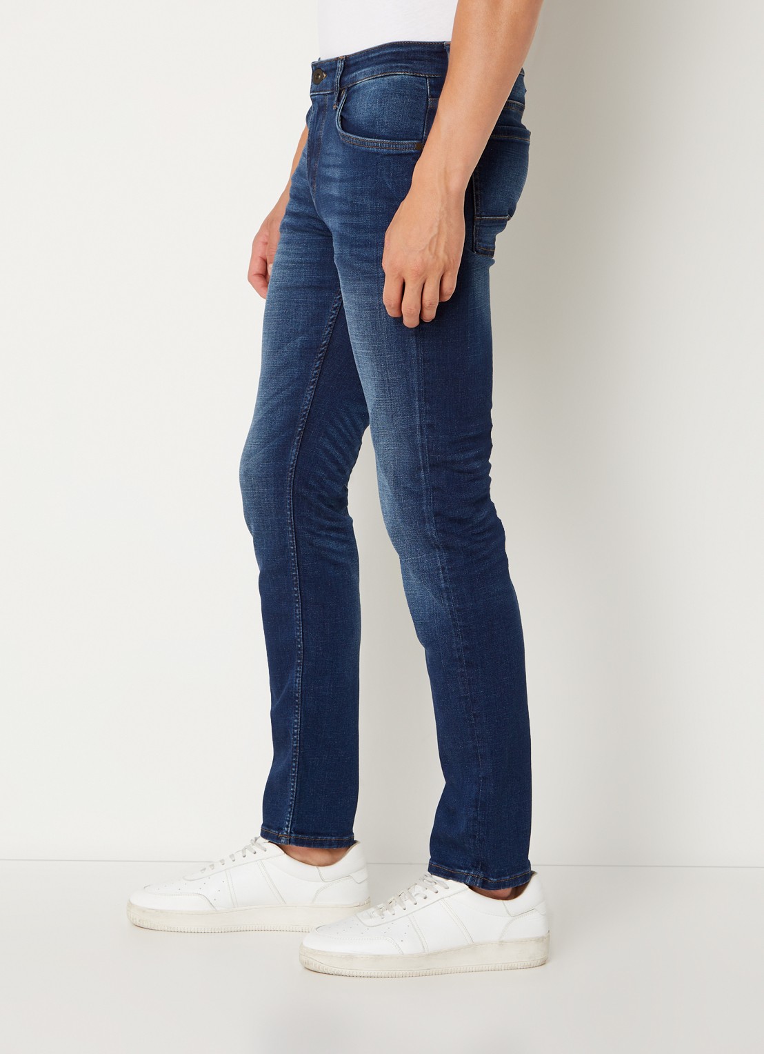 Marc O'Polo Skinny fit jeans met donkere wassing - detail 2 indigo