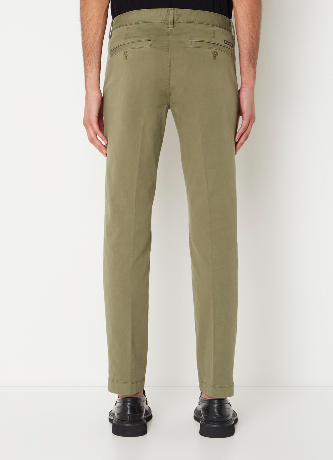 Marc O'Polo Stig shaped fit chino met stretch - achterkant 5 olive-465 / groen