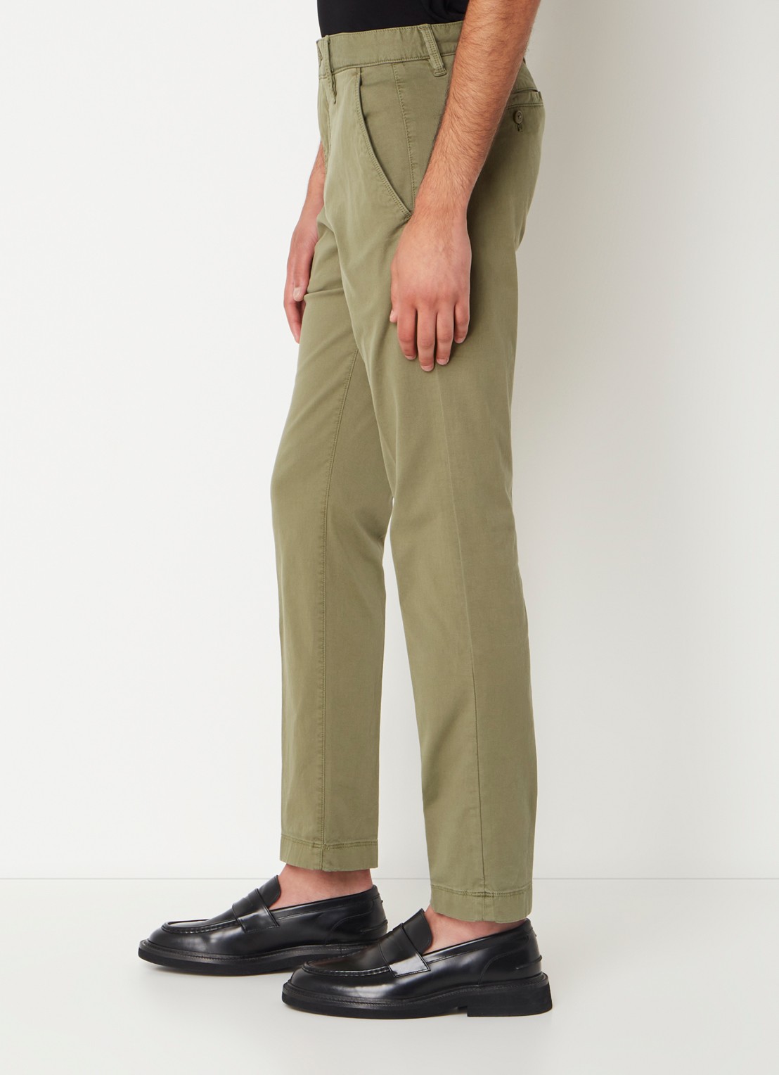 Marc O'Polo Stig shaped fit chino met stretch - detail 2 olive-465 / groen