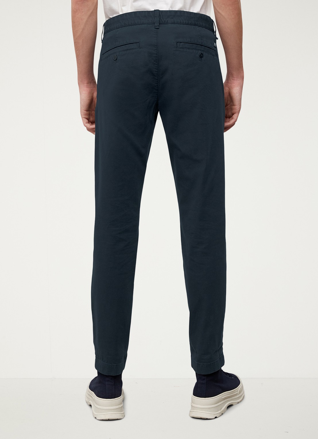 Marc O'Polo Stig shaped fit chino met stretch - achterkant blauw