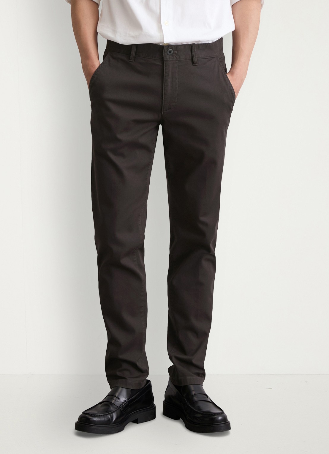 Marc O'Polo Stig shaped fit chino met stretch - detail 3 donkergrijs