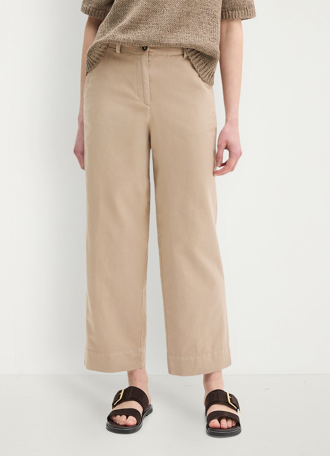 Marc O'Polo Straight fit broek in lyocell blend - detail 4 beige