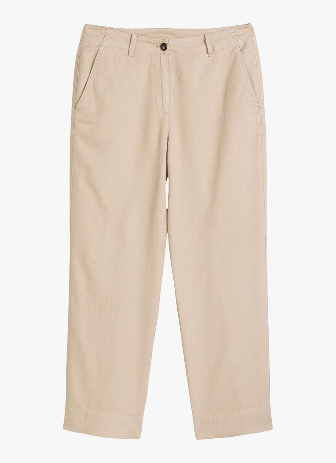 Marc O'Polo Straight fit broek in lyocell blend - voorkant 2 beige