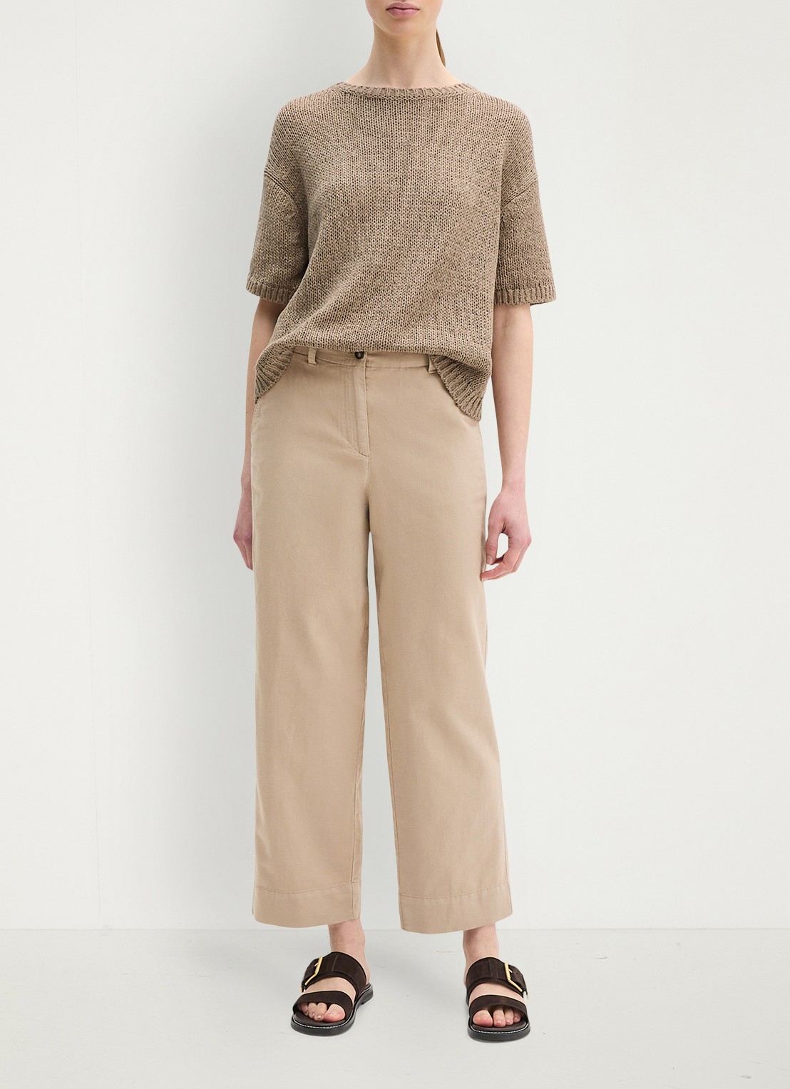 Marc O'Polo Straight fit broek in lyocell blend - voorkant 3 beige