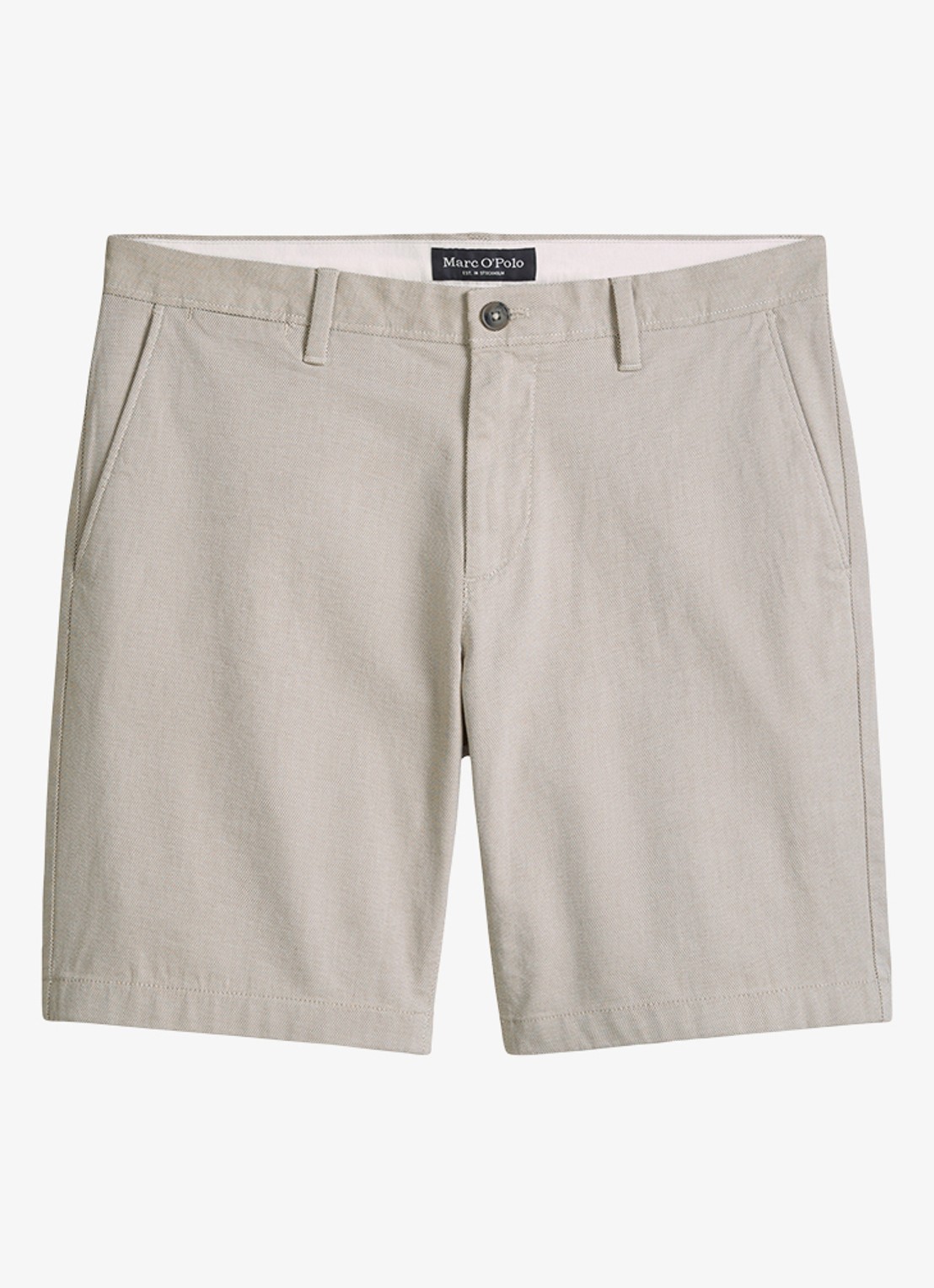 Marc O'Polo Straight fit korte broek met steekzakken - voorkant 3 light green 34-4090 / beige