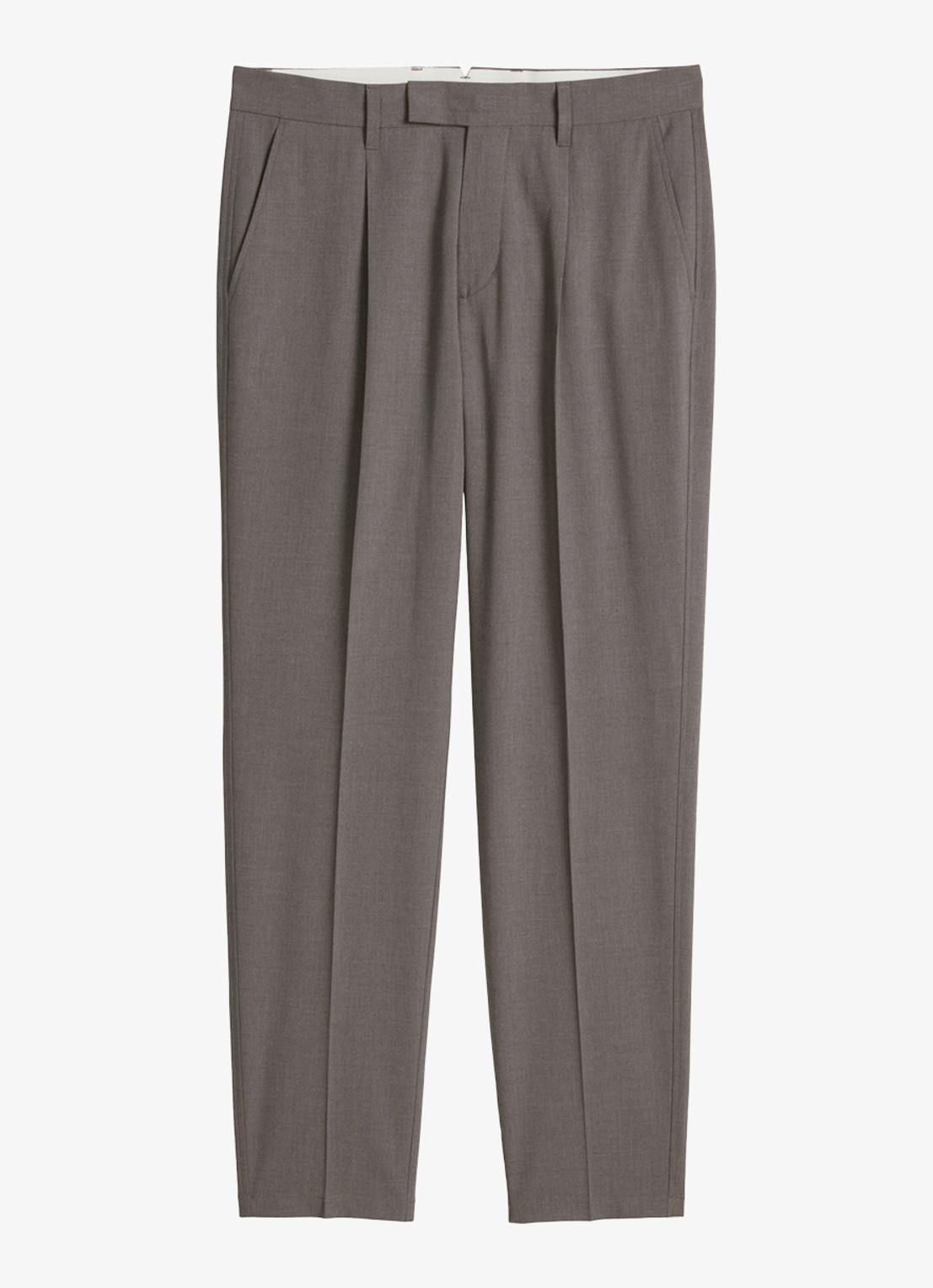 Marc O'Polo Straight fit pantalon in wolblend met steekzakken - voorkant 2 bruin