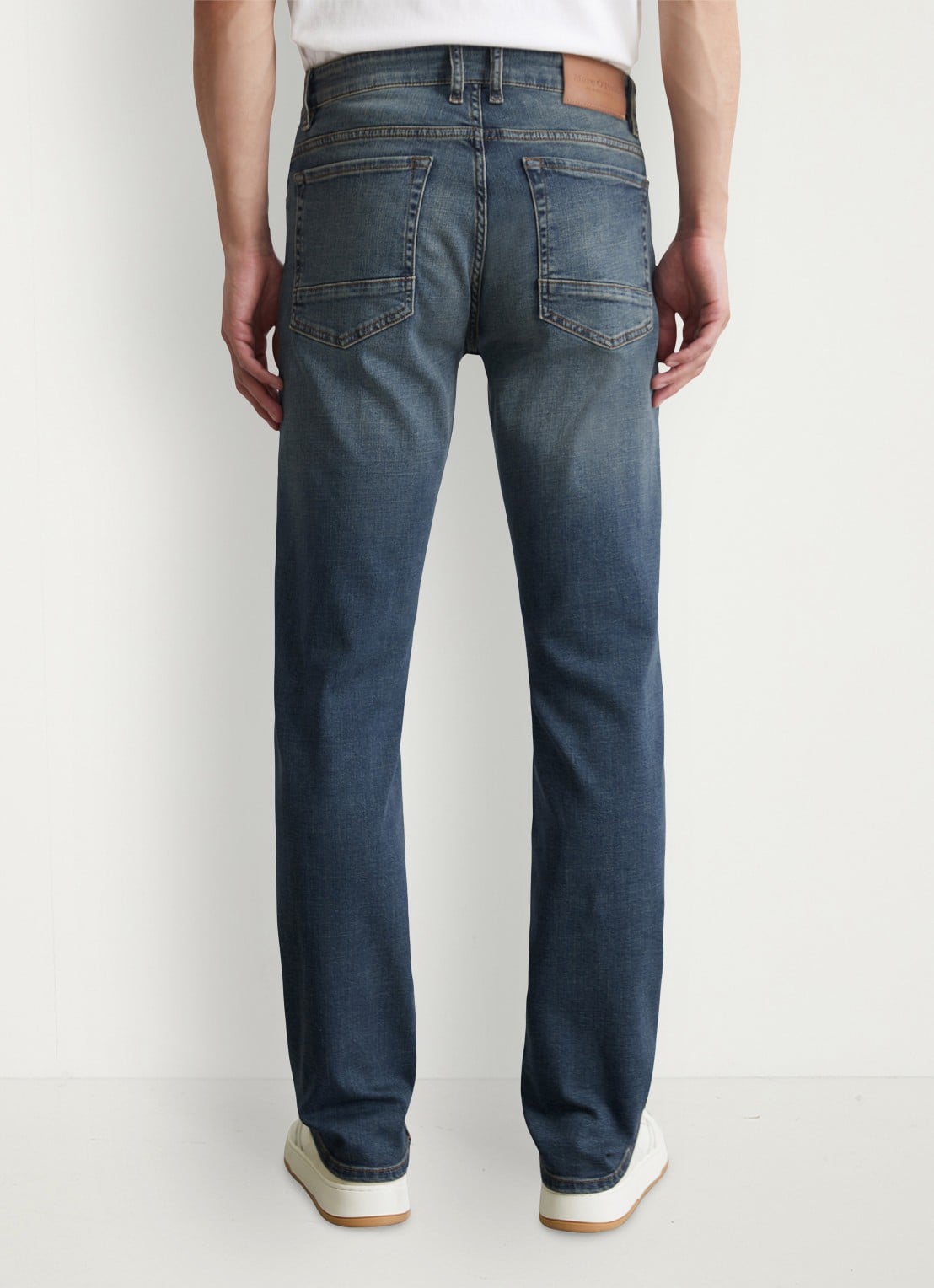 Marc O'Polo Straight leg jeans met donkere wassing - achterkant 5 deep indigo vintage-089 / blauw