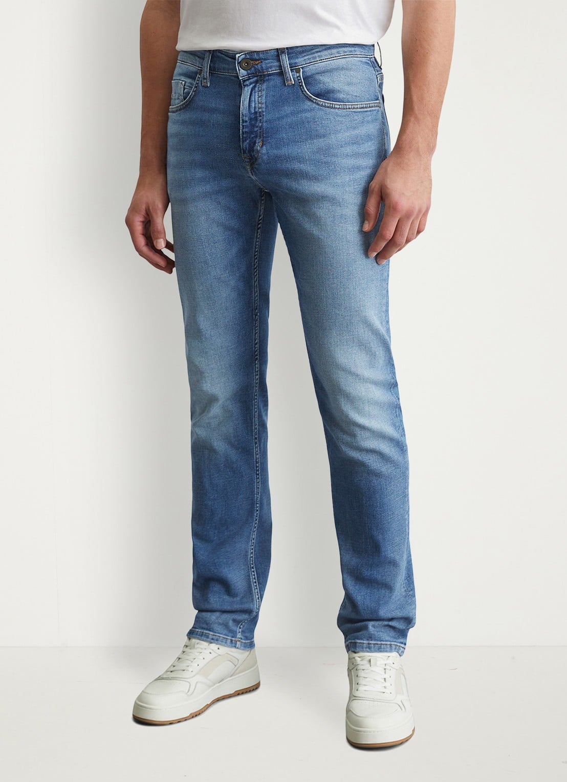 Marc O'Polo Straight leg jeans met donkere wassing - detail 4 deep indigo vintage-089 / blauw