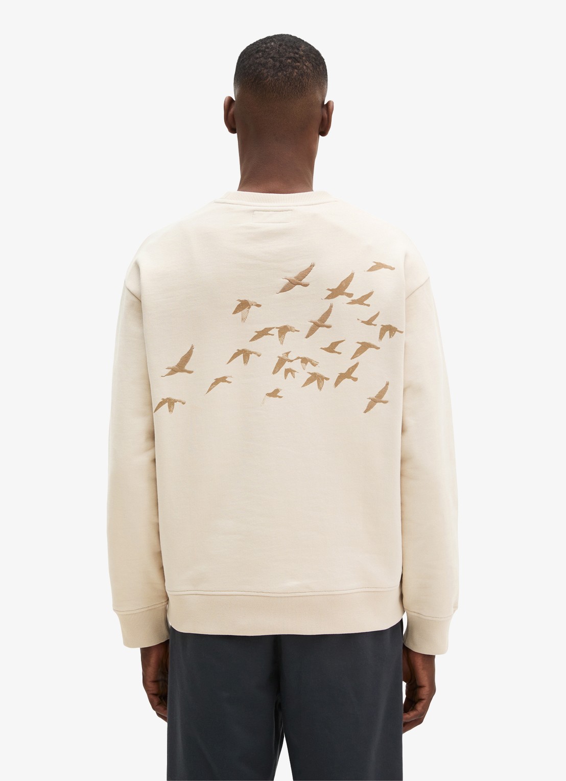 Marc O'Polo Sweater met front- en back print  - achterkant 3 beige