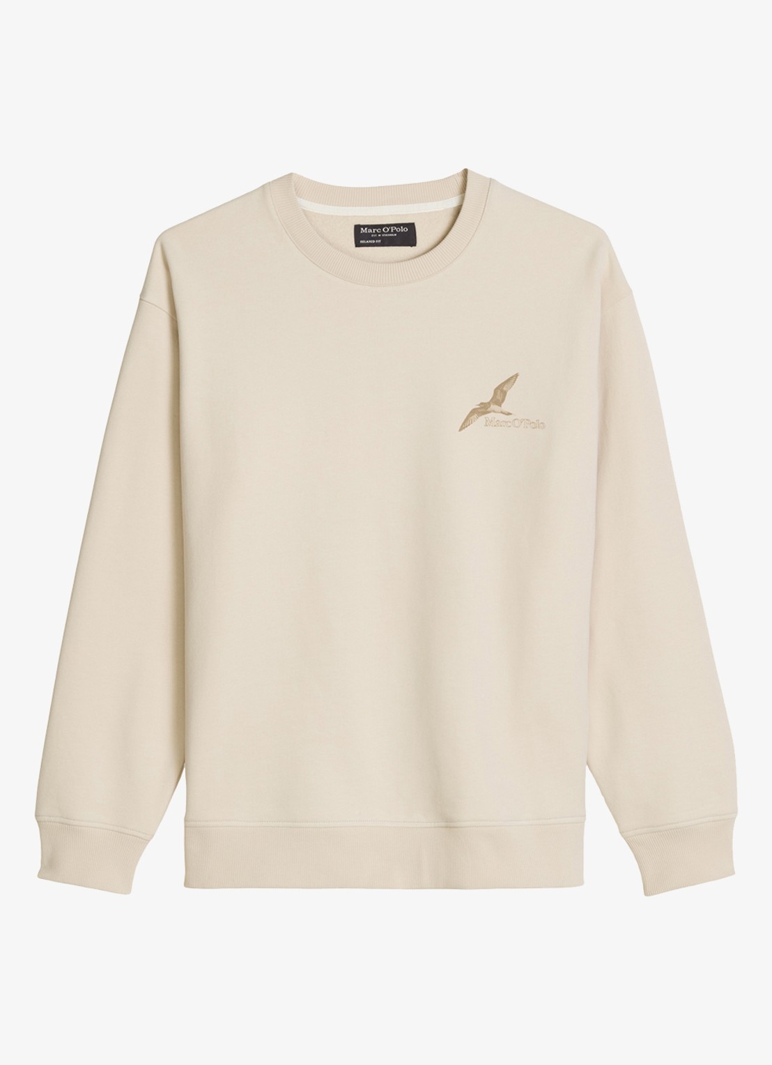 Marc O'Polo Sweater met front- en back print  - voorkant 4 beige