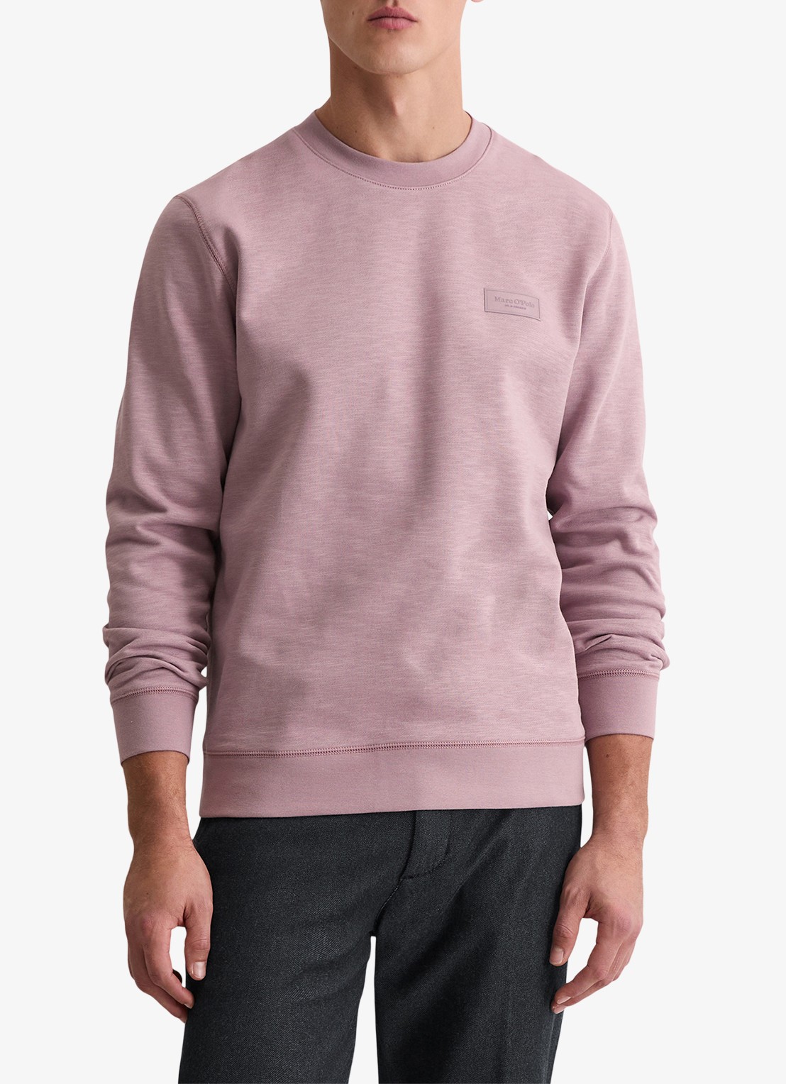 Marc O'Polo Sweater met logo - detail 3 lichtroze
