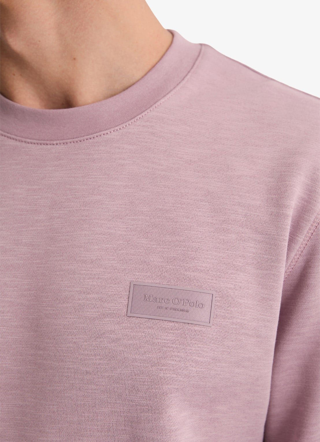 Marc O'Polo Sweater met logo - detail 4 lichtroze