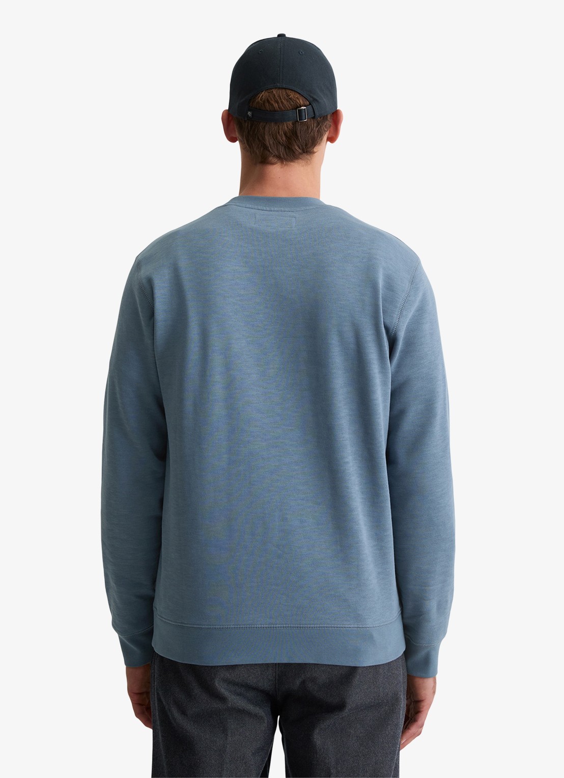 Marc O'Polo Sweater met logo - achterkant 3 blauwgrijs