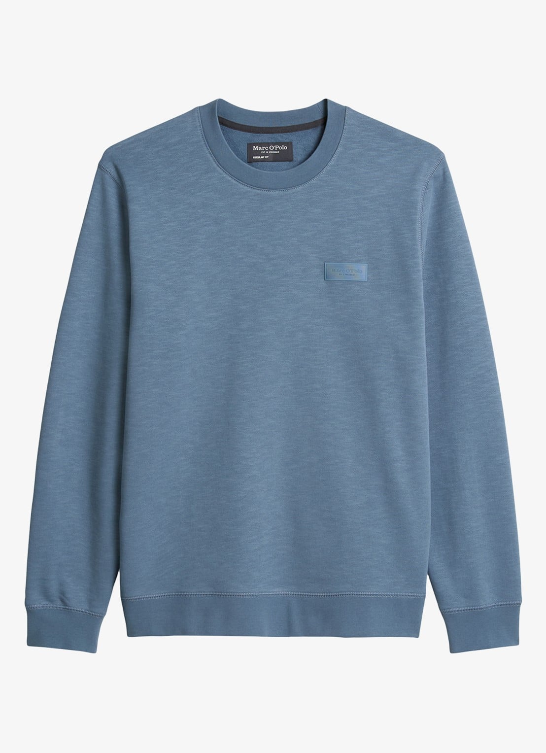 Marc O'Polo Sweater met logo - voorkant blauwgrijs