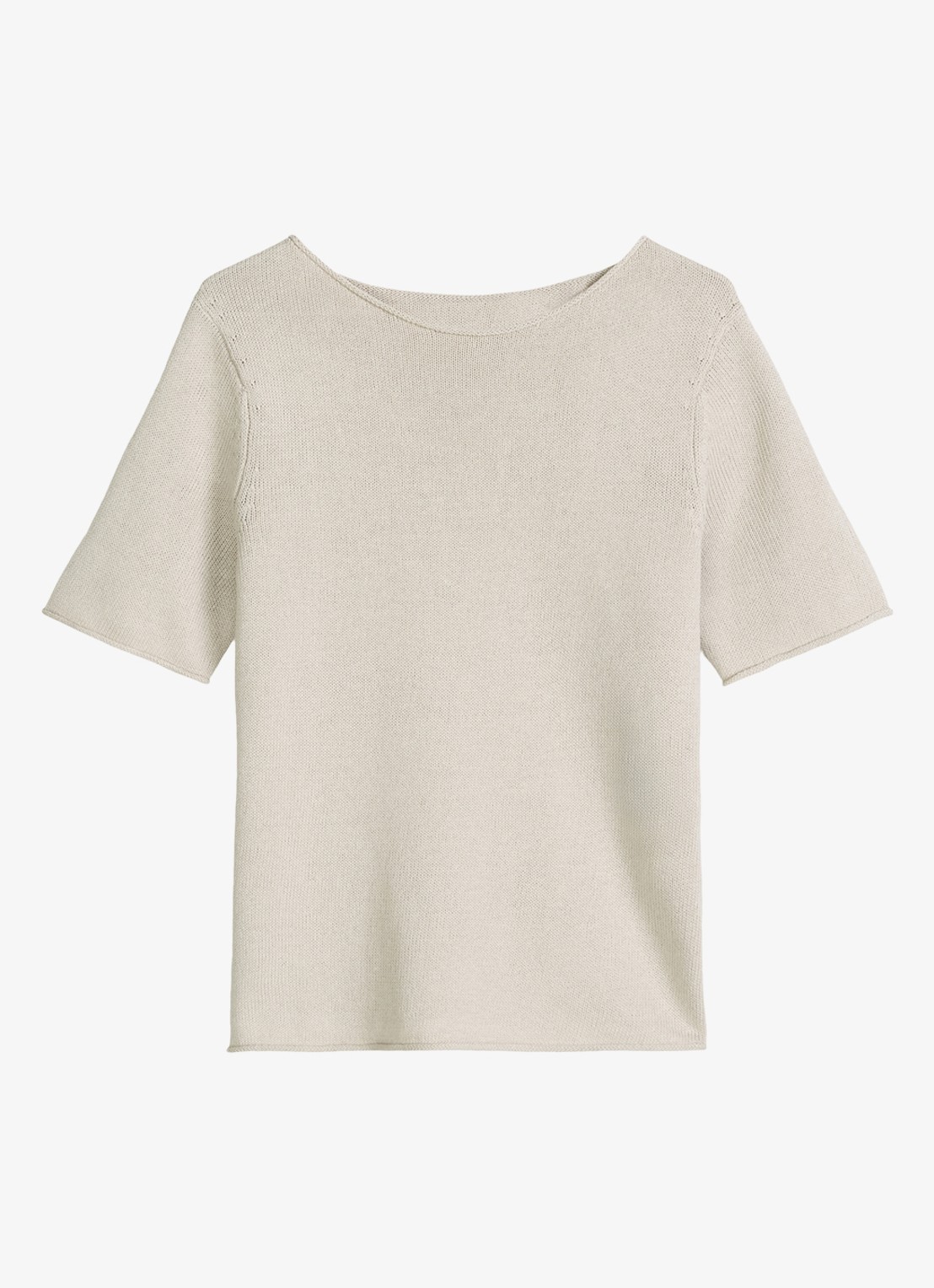 Marc O'Polo T-shirt in linnenblend met ronde hals - voorkant grijs