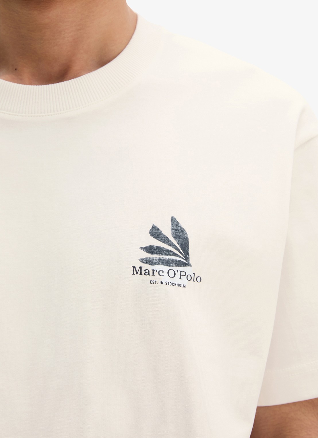Marc O'Polo T-shirt met logo- en backprint - detail 2 silky white/1183