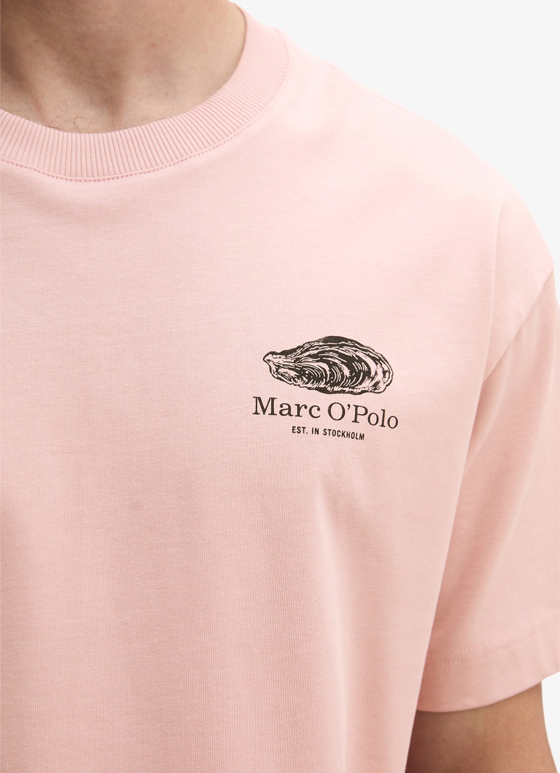 Marc O'Polo T-shirt met logo- en backprint - detail 5 roze