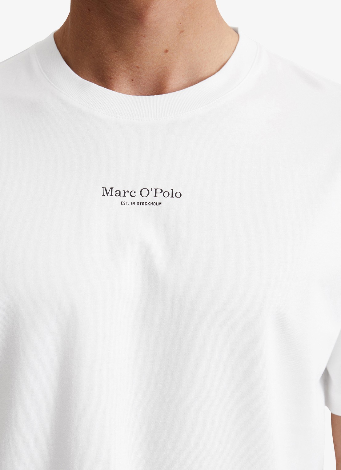 Marc O'Polo T-shirt met logo - detail 4 wit