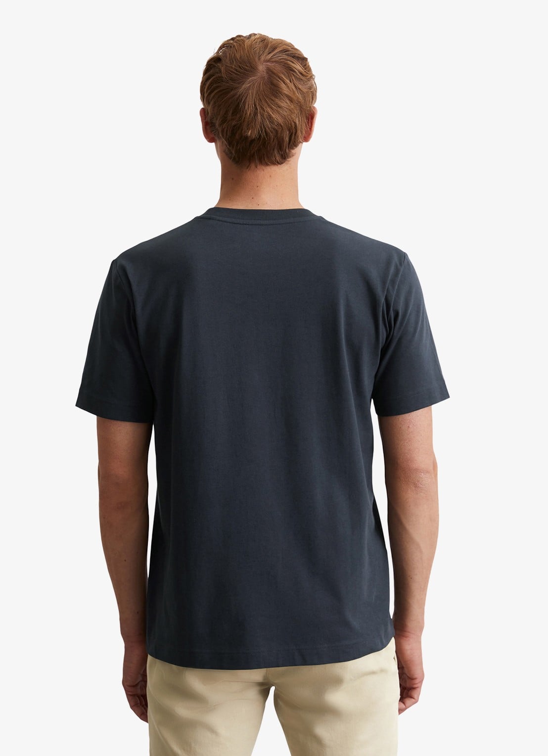 Marc O'Polo T-shirt met logo - achterkant 5 donkerblauw
