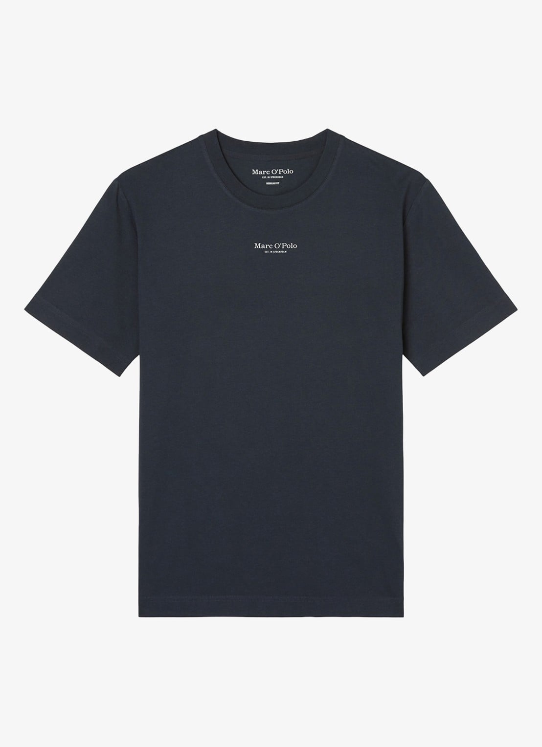 Marc O'Polo T-shirt met logo - voorkant donkerblauw