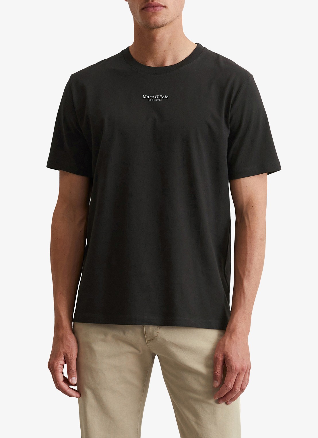 Marc O'Polo T-shirt met logo - detail 2 zwart