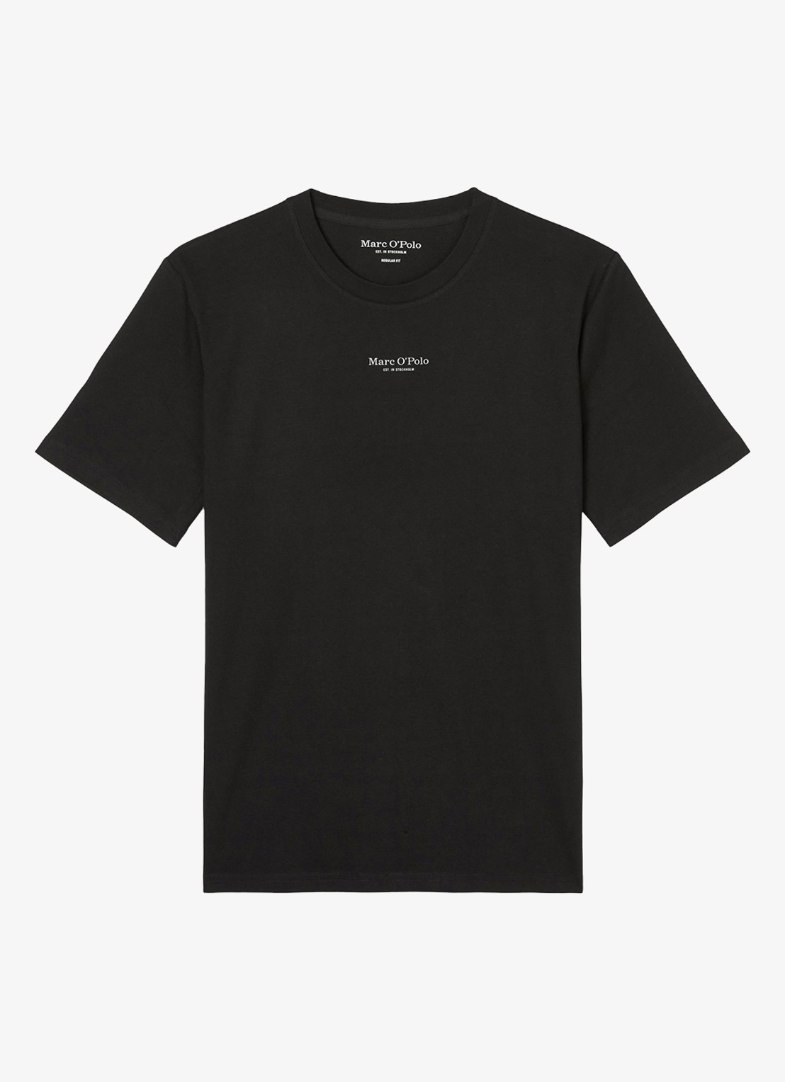 Marc O'Polo T-shirt met logo - voorkant 4 zwart
