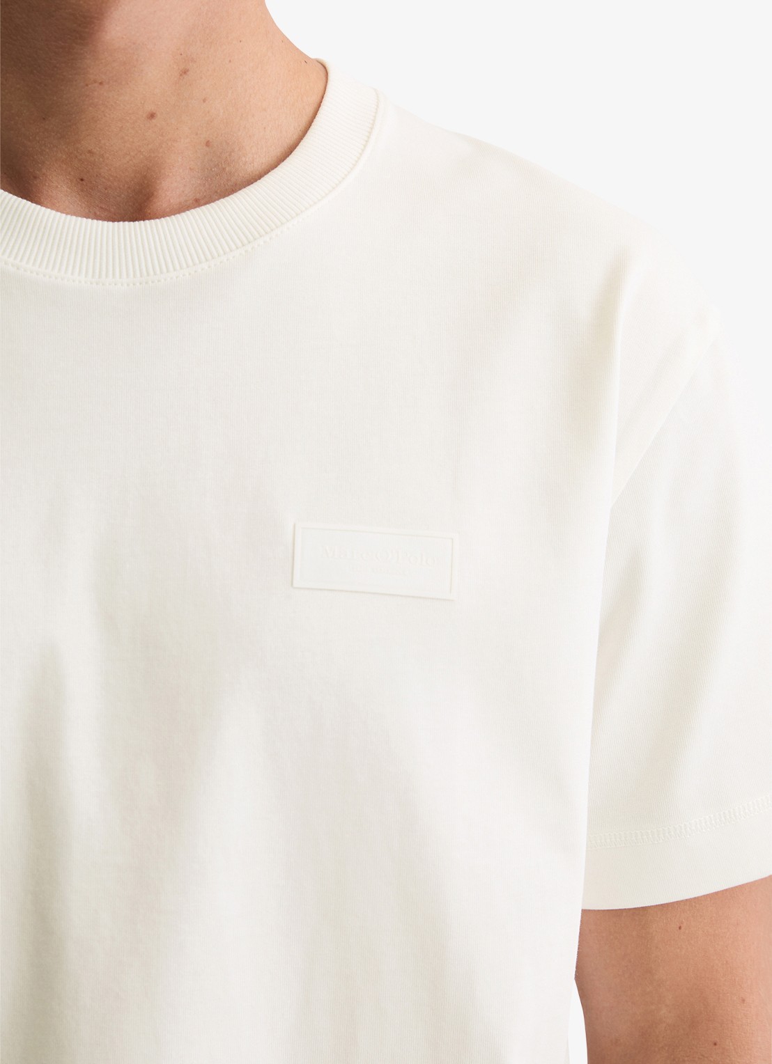 Marc O'Polo T-shirt met logo - detail 4 wit