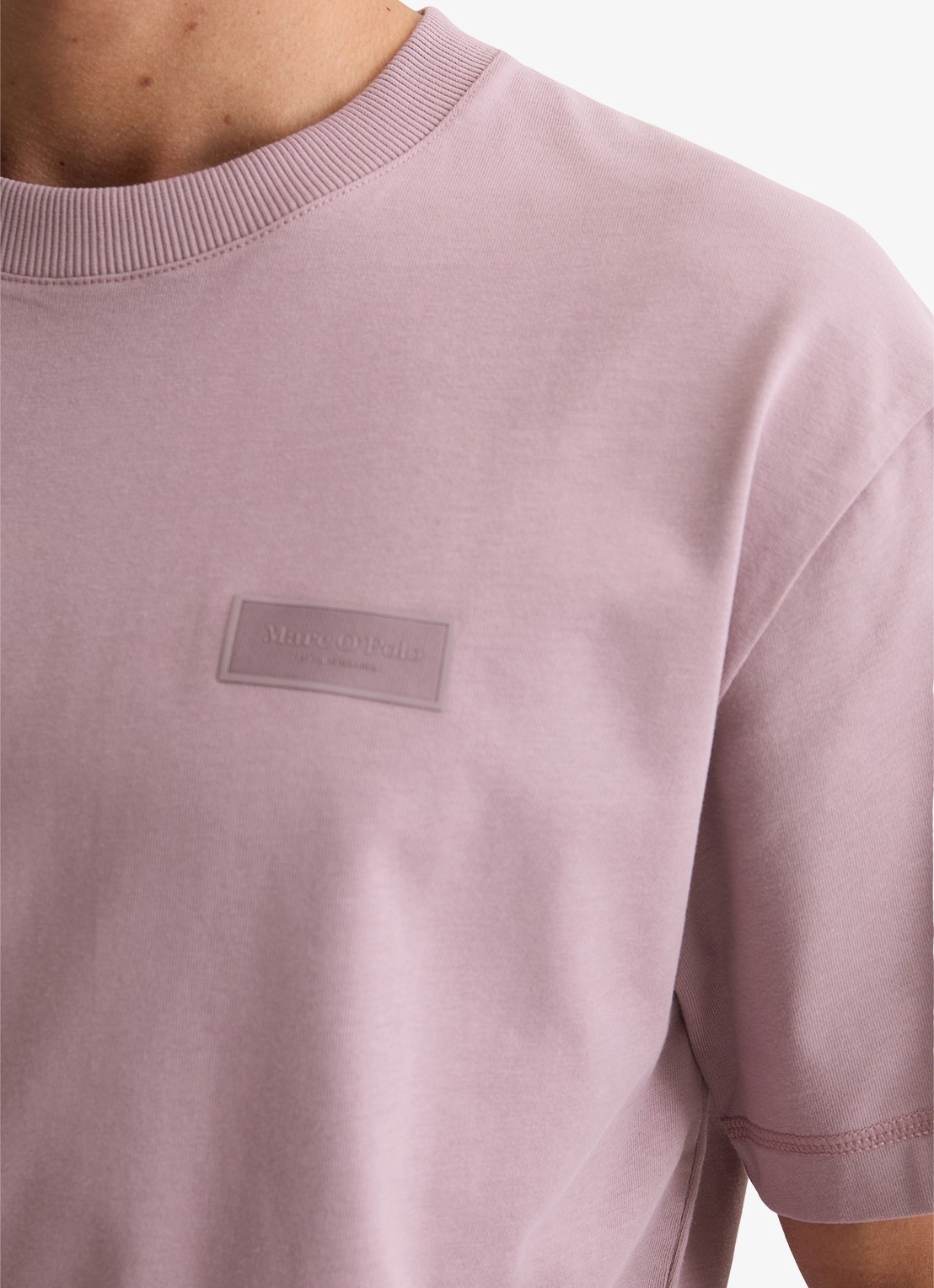 Marc O'Polo T-shirt met logo - detail 5 lichtroze