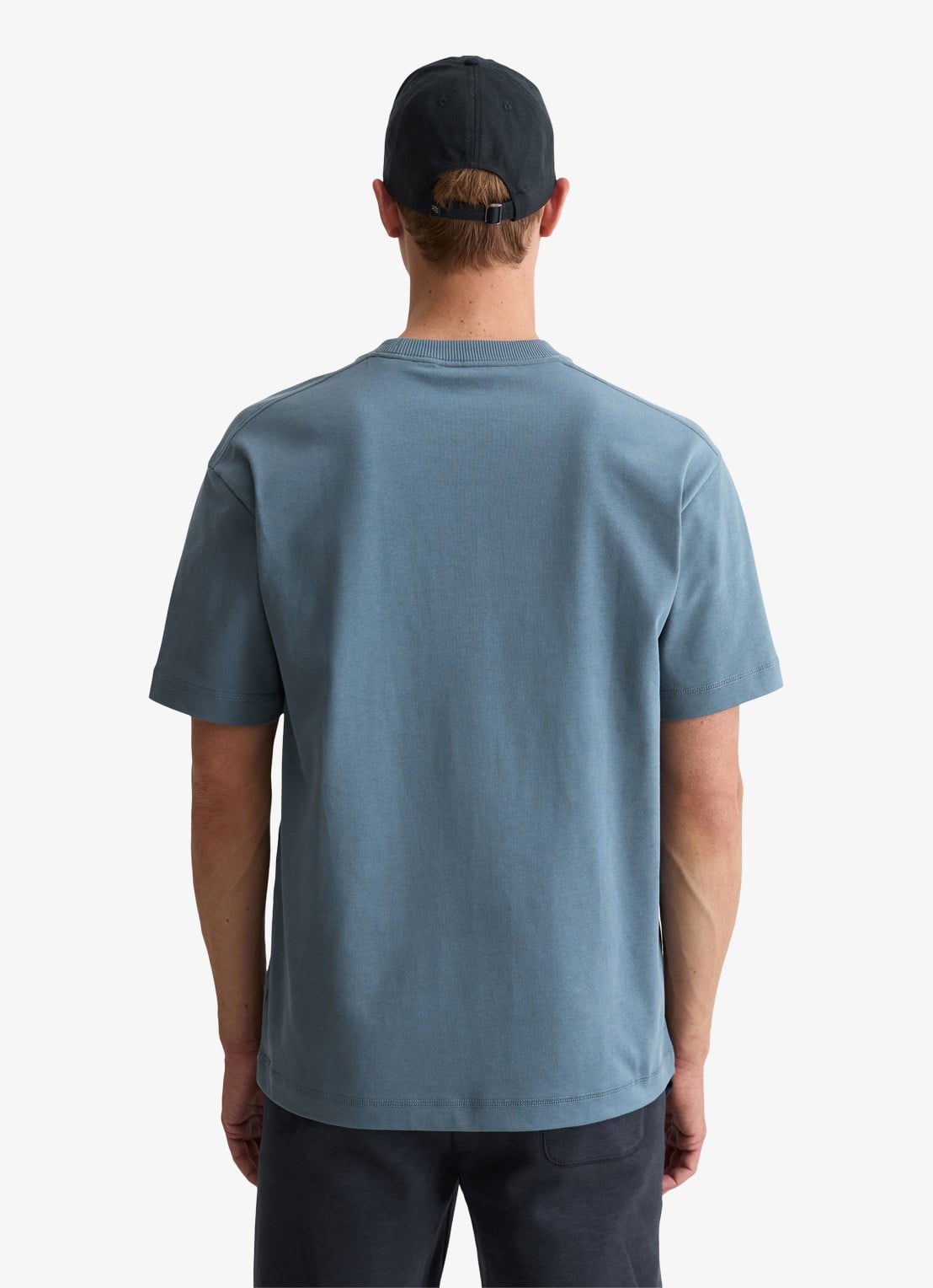 Marc O'Polo T-shirt met logo - achterkant 5 blauwgrijs