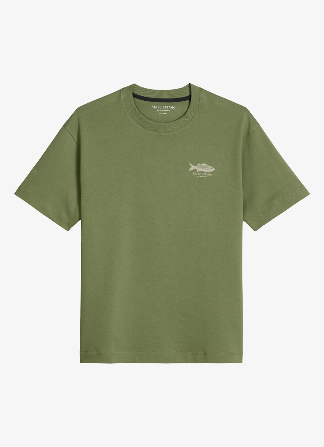 Marc O'Polo T-shirt met logo - voorkant sage green-3253 / groen
